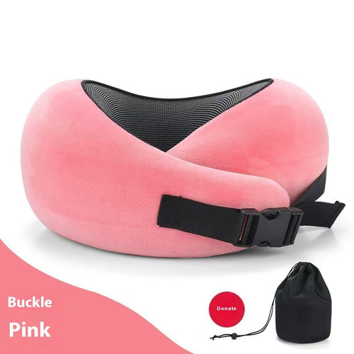 Soft Memory Foam Travel Neck Pillow - Adjustable Support