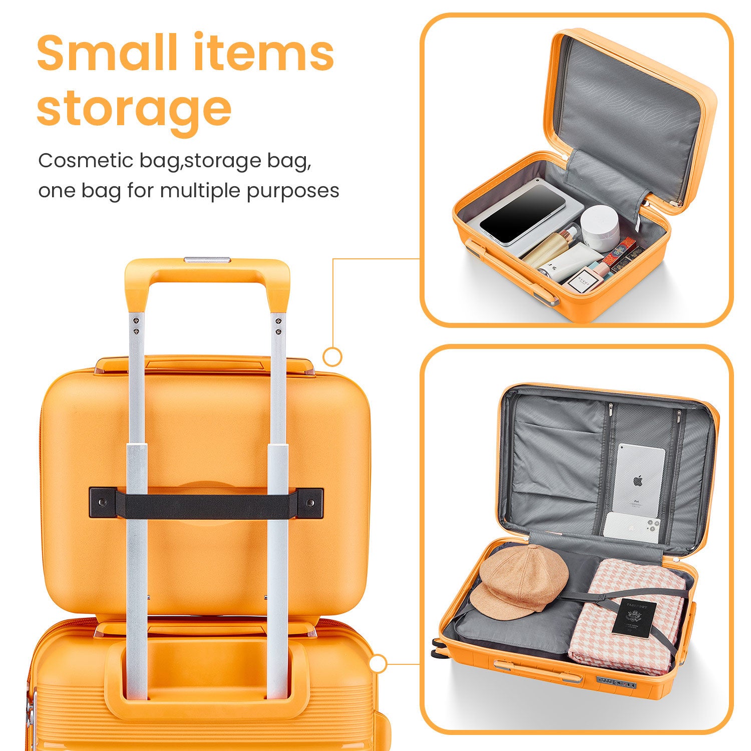 4 Piece Marigold Colored Luggage set / Lightweight & Expandable