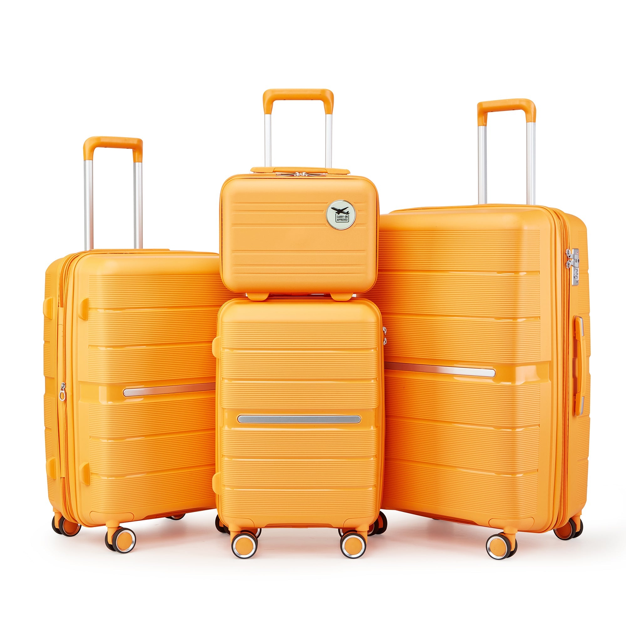 4 Piece Marigold Colored Luggage set / Lightweight & Expandable