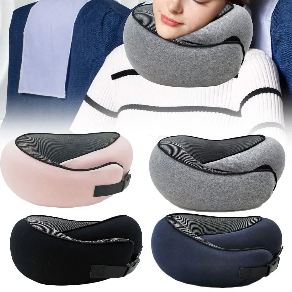 Soft Memory Foam Travel Neck Pillow - Adjustable Support