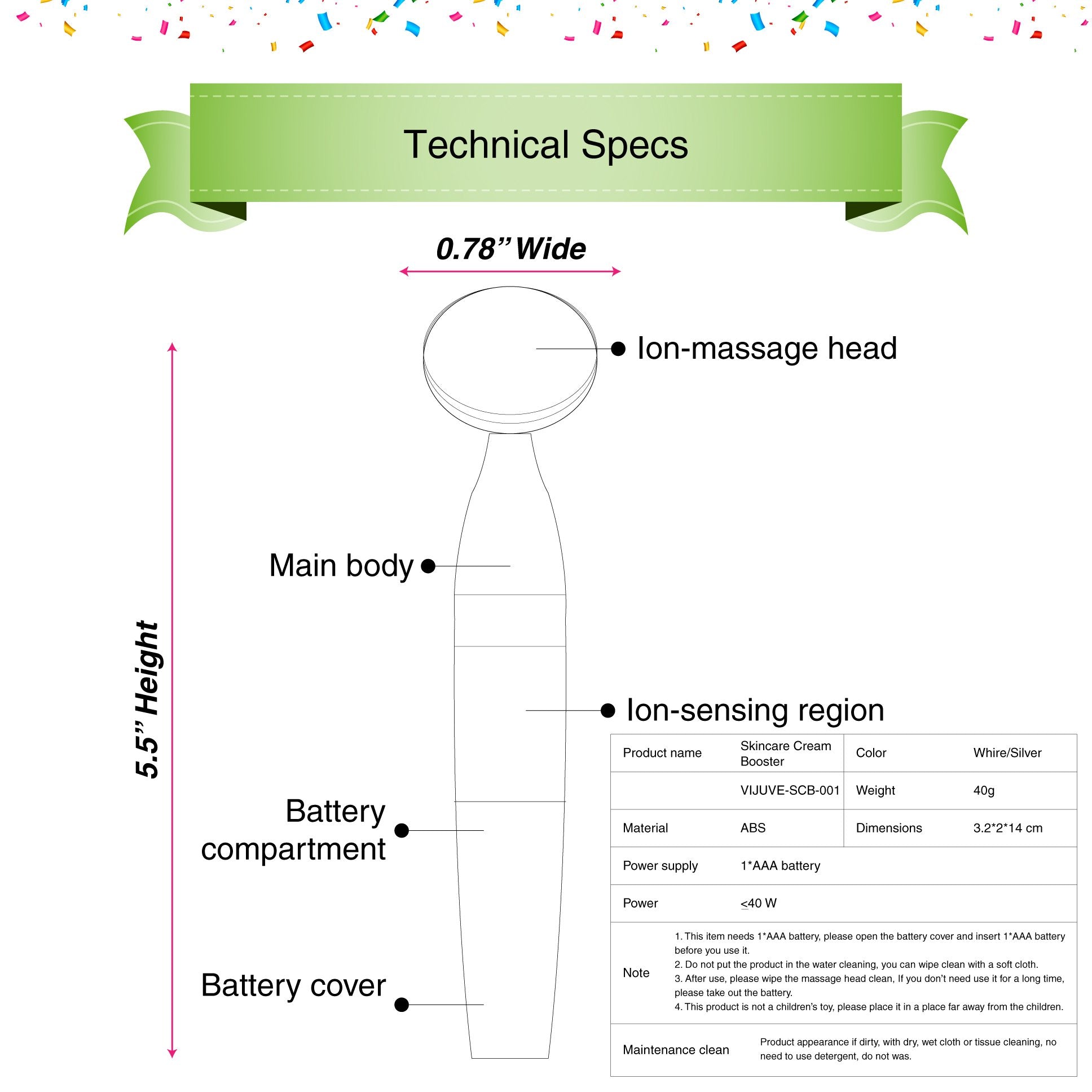 Vijuve Facial Massager Wand