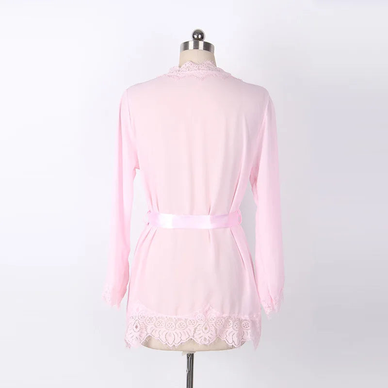 Sexy Transparent Lace Two Piece Set