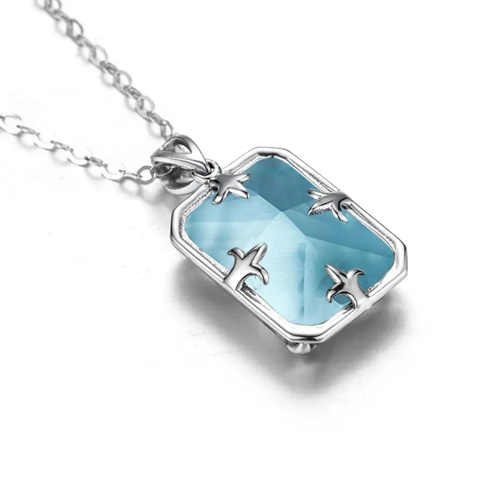 Sterling Silver Aquamarine Pendant
