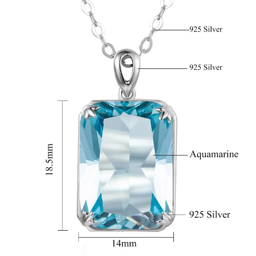 Sterling Silver Aquamarine Pendant