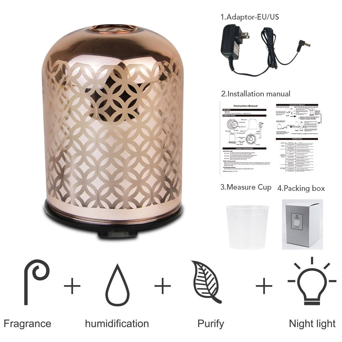 Luxury Essential Oil Diffuser in Rose Gold