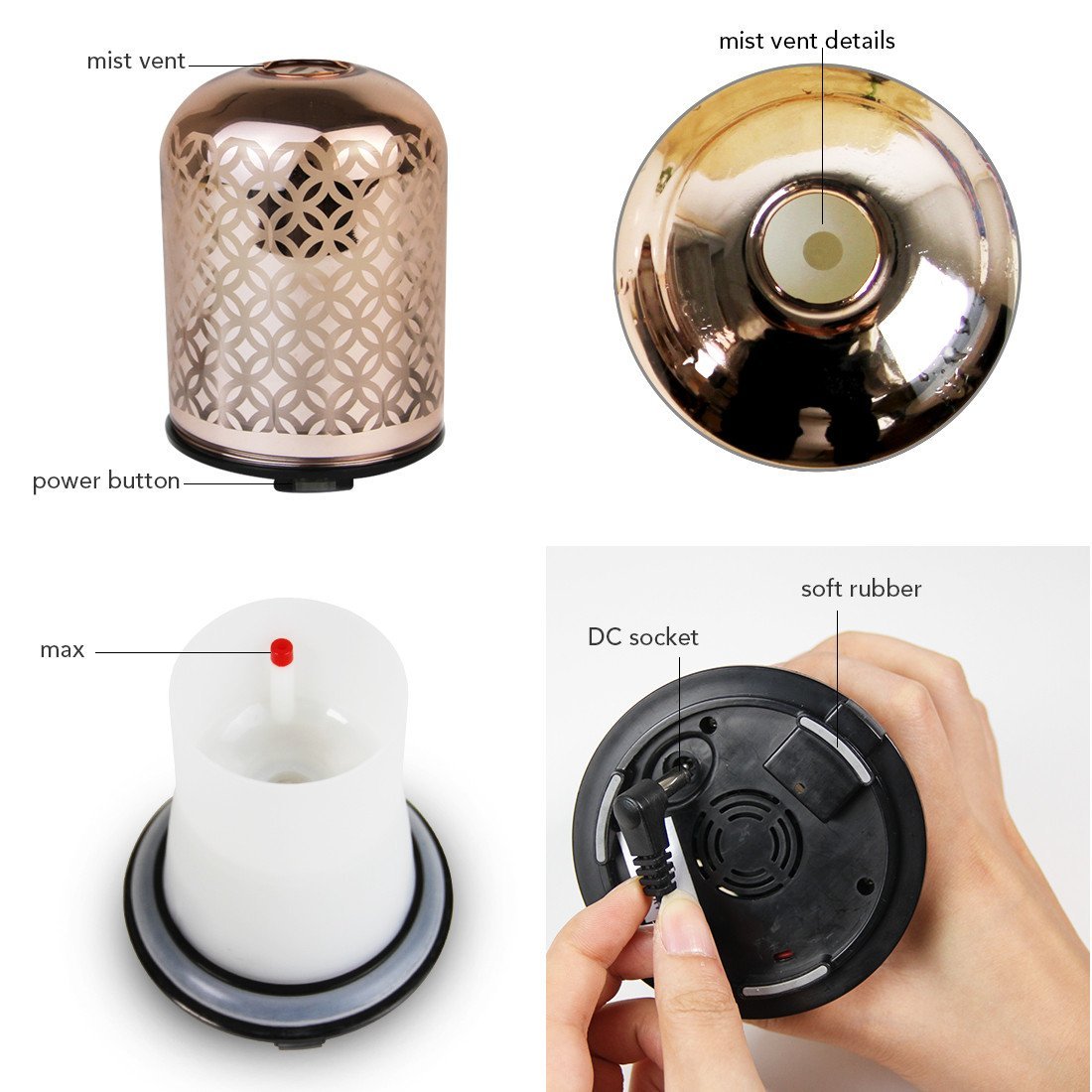 Luxury Essential Oil Diffuser in Rose Gold