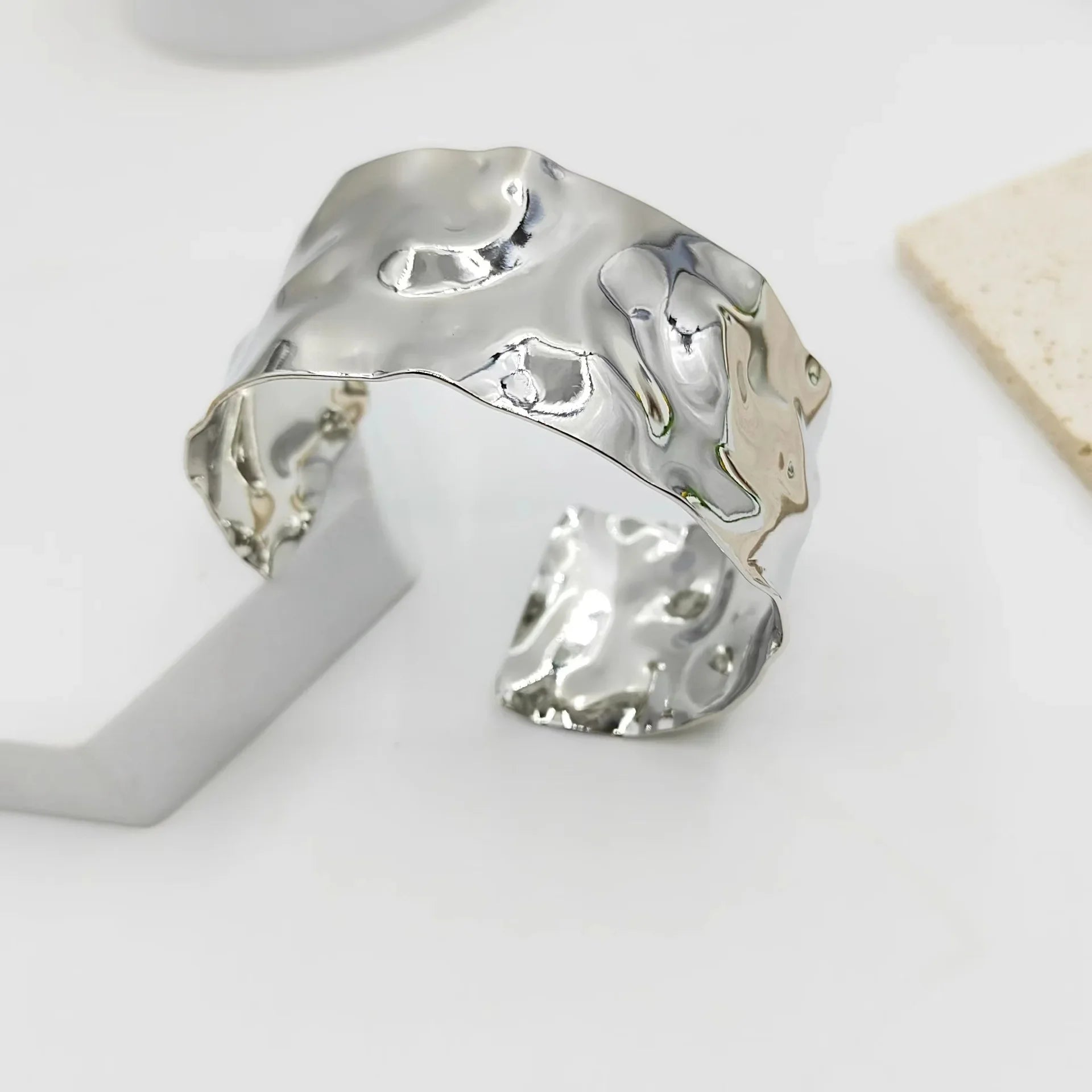 Textured Gold Cuff Gold Plated Stainless Steel