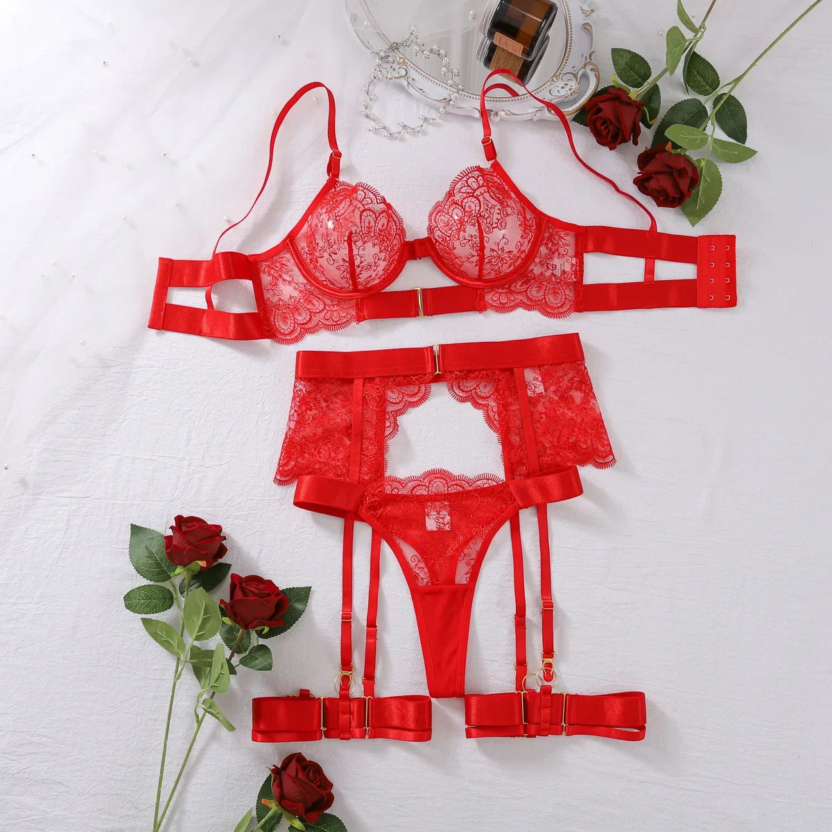 Romantic Women's Transparent Two-Piece Set
