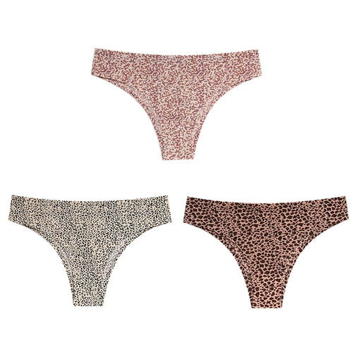 TrowBridge 3PCS/Set Women's Panties Fashion Leopard Bikini Sexy Thongs