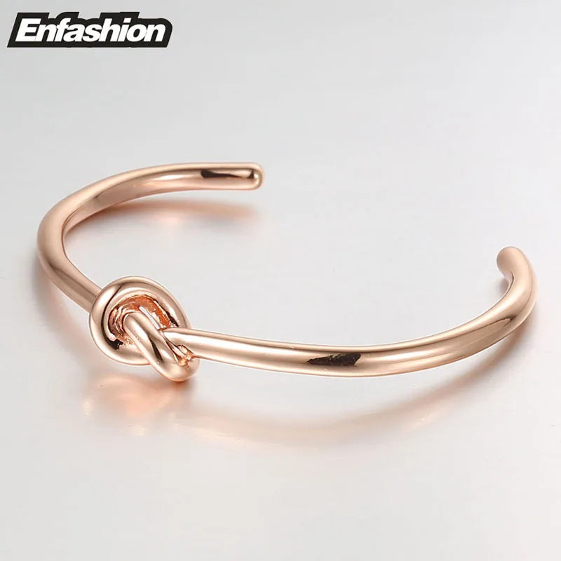 Knot Cuff Gold Color Manchette Bangle