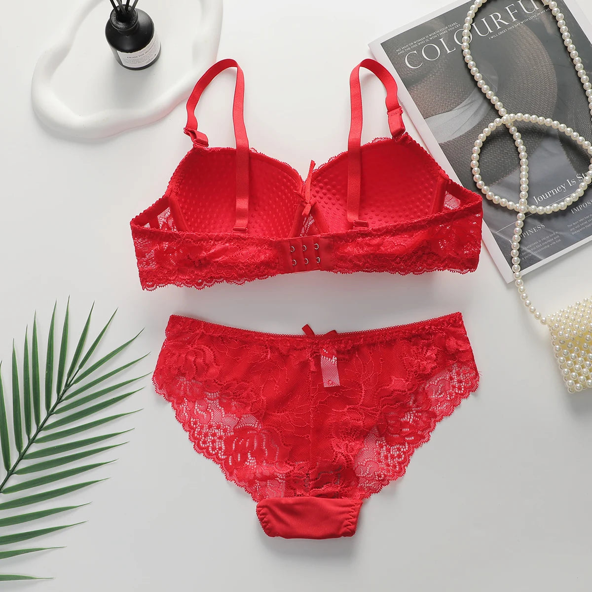 2-piece Sexy Multi-color Lingerie Set For Women's Gathering Push Up