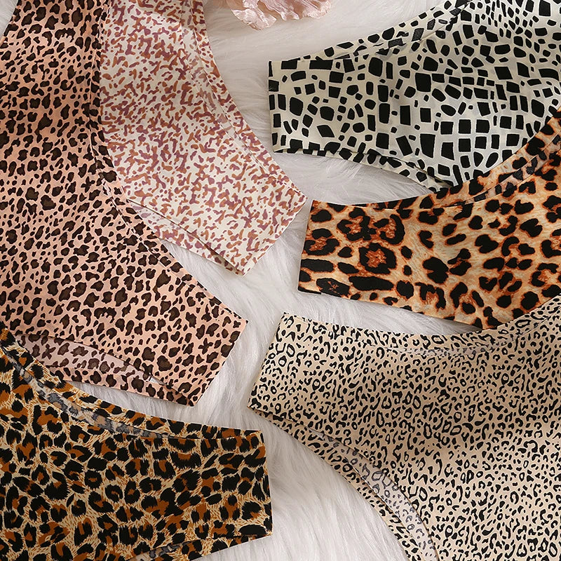 TrowBridge 3PCS/Set Women's Panties Fashion Leopard Bikini Sexy Thongs