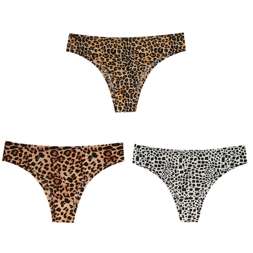 TrowBridge 3PCS/Set Women's Panties Fashion Leopard Bikini Sexy Thongs