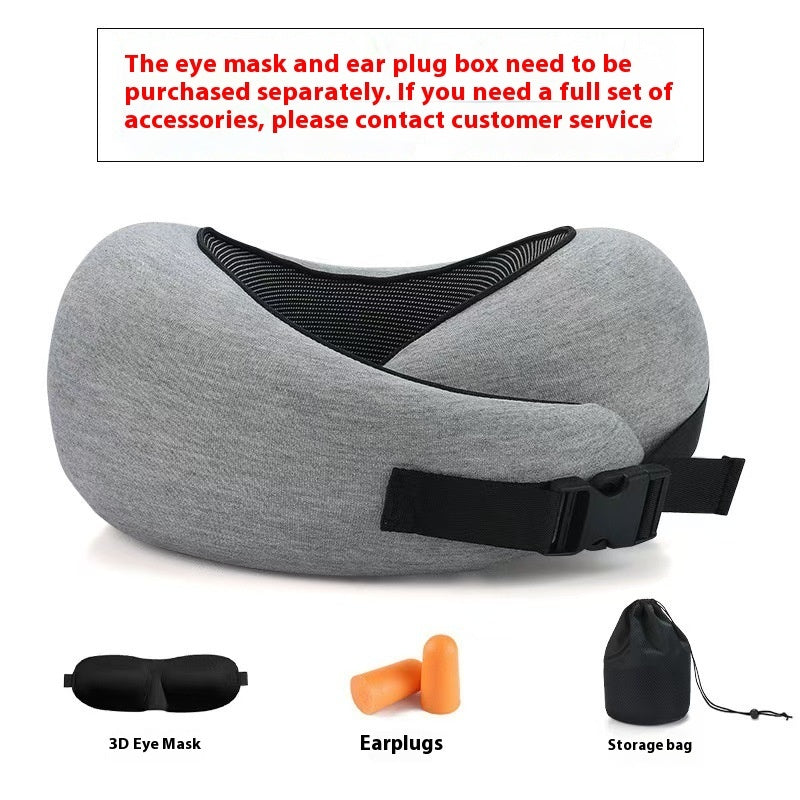 Soft Memory Foam Travel Neck Pillow - Adjustable Support