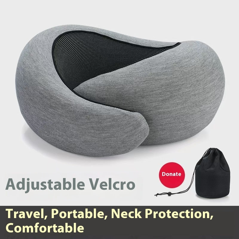 Soft Memory Foam Travel Neck Pillow - Adjustable Support