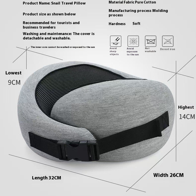 Soft Memory Foam Travel Neck Pillow - Adjustable Support