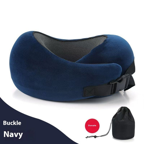 Soft Memory Foam Travel Neck Pillow - Adjustable Support