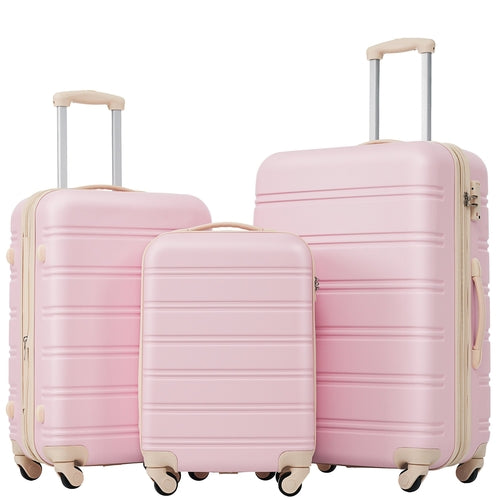 3 Piece Blush Pink Luggage Set / Hardshell with Smooth Spinner Function